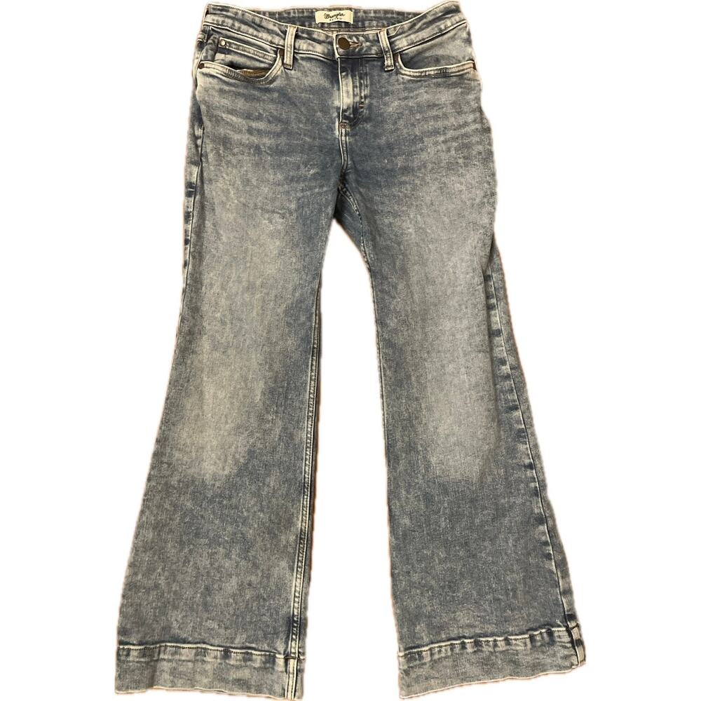 Wrangler Retro Mid-Rise Flare Jeans Women’s 29x30 Blue Bell Bottom Boho Hippie